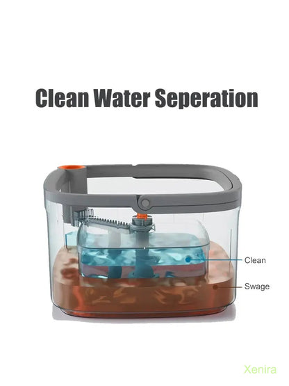 Spin Mop and Bucket System with Dual Compartment Mop Bucket & Thick Washable Microfiber Pads for Home Cleaning Household Items